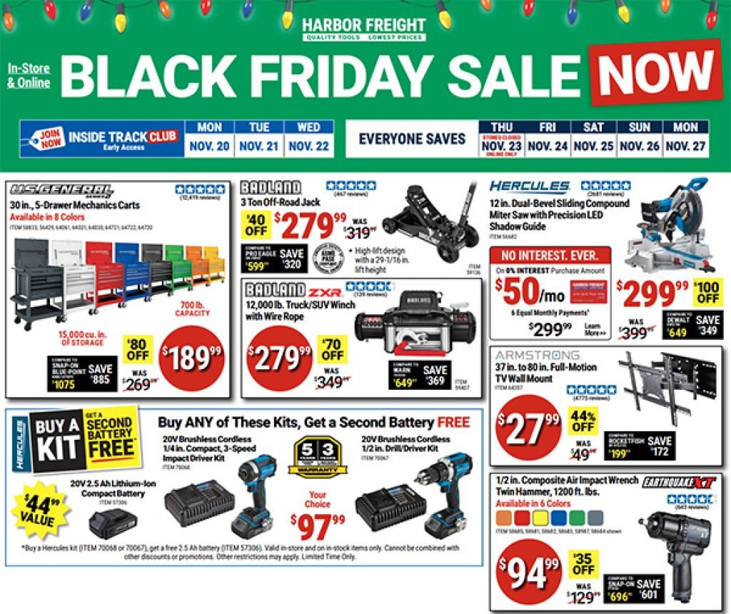 Harbor Freight Black Friday 2023 Tool Deals Full Sales Flyer ToolKit